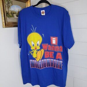 Looney Tunes Vintage Y2K NWOT Tweety Blue Tee XL